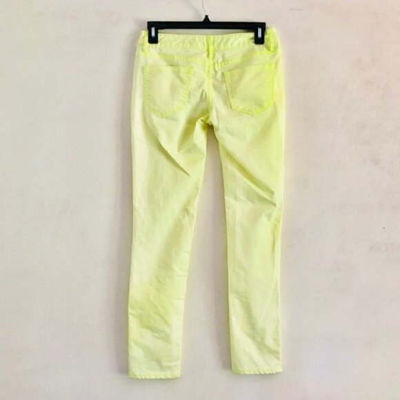 Mossimo Jeans Juniors 3 Ankle Skinny Neon Yellow Highlighter - Picture 7 of 9
